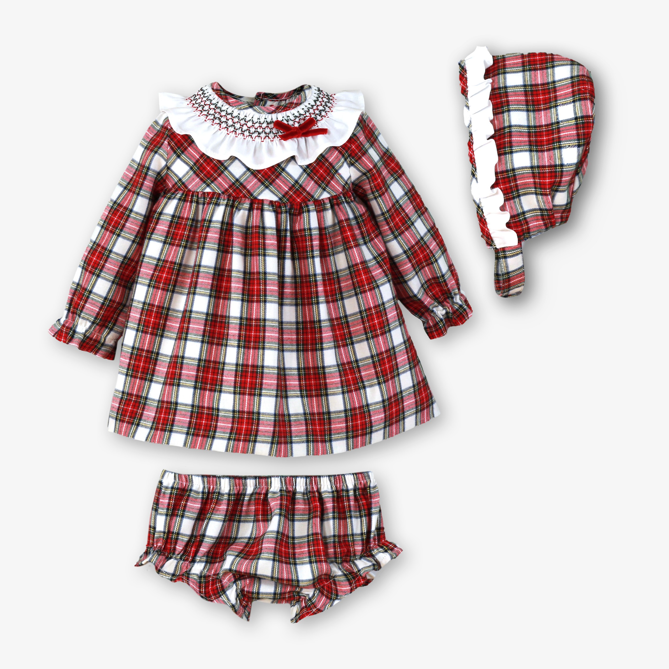 VESTIDO-BRAGUITA-GORRO BEBE