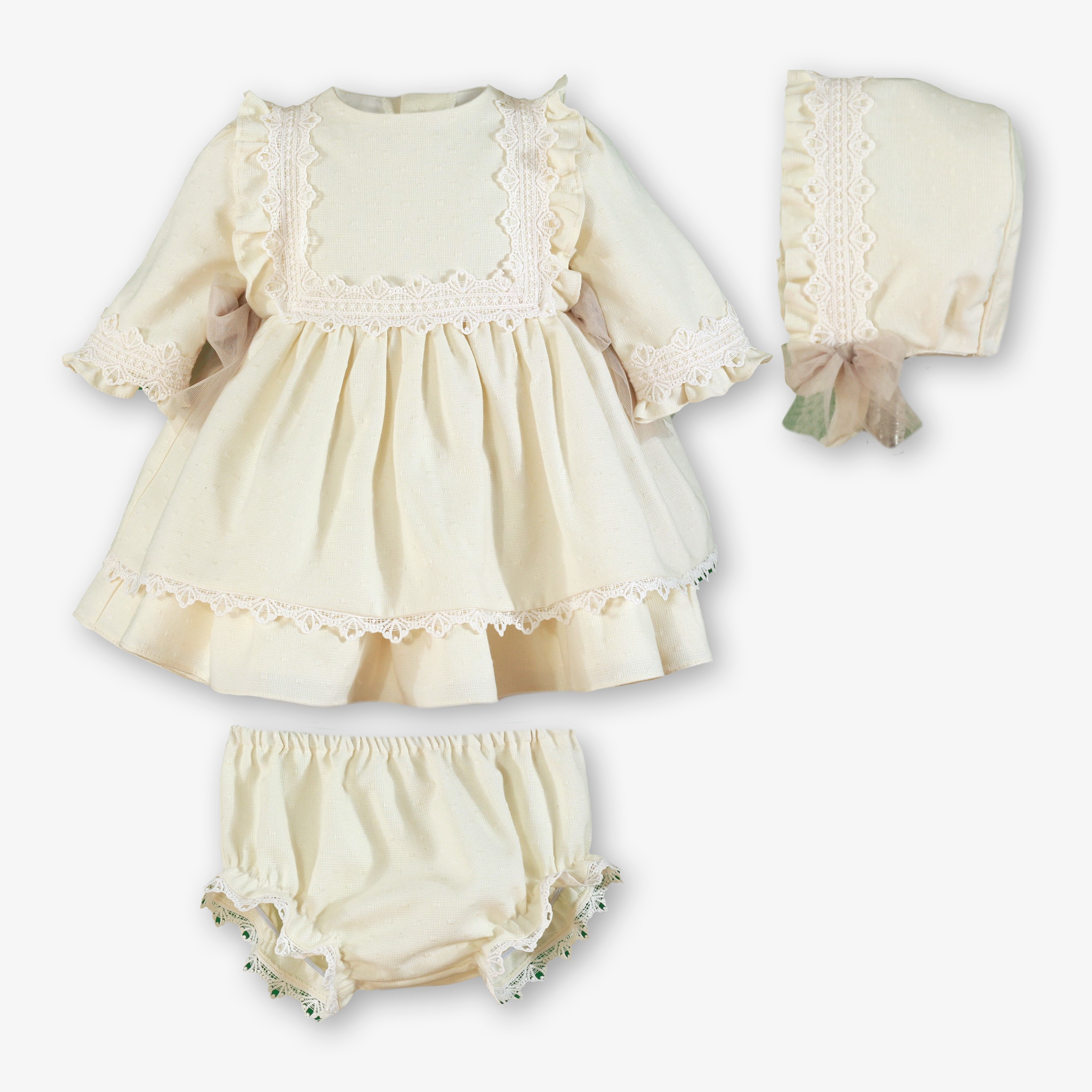 VESTIDO-BRAGUITA-GORRO BEBE